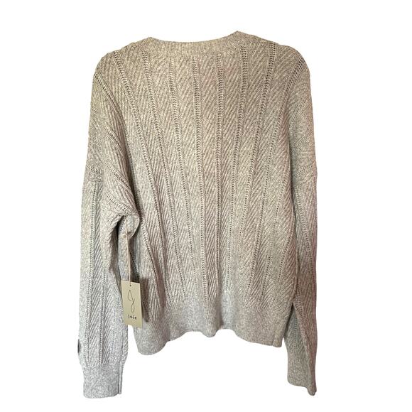 NWT Joie Cable Knit Light Gray Pullover Sweater SZ XL - Picture 2 of 6